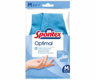 Latexové rukavice Spontex Optimal, M, modré, 1 pár