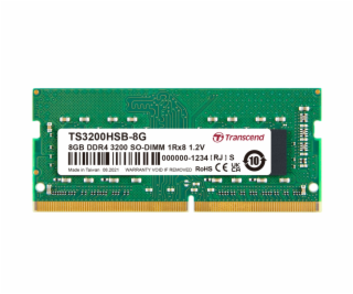 Transcend paměť 8GB SODIMM DDR4 3200 1Rx8 1Gx8 CL22 1.2V