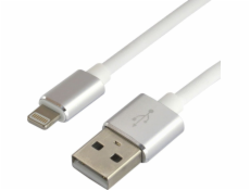everActive USB Lightning kabel 1 m - bílý, silikonový, podpora rychlého nabíjení, 2,4 A - CBS-1IW