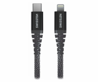 Swissten datový kabel kevlar usb-c / lightning 1,5 m antr...
