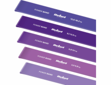 Guma posilovací REBEL Mini Band L 2,3-18,2kg 5ks mix purple
