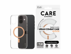CARE by PanzerGlass Urban Combat - Zadní kryt pro mobilní telefon - kompatibilita s MagSafe - termoplastický polyuretan (TPU), polykarbonát (PC), oleofóbní povrch - průhledná, broskvová jemná chlupato