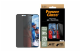PanzerGlass - Ochrana obrazovky pro mobilní telefon - ultra široký tvar - sklo - s bezpečnostním filtrem - dvoucestné - barva rámu černá - pro Apple iPhone 16 Pro Max