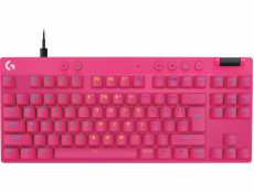 Logitech G PRO X RAPID - Klávesnice - TKL - podsvícení - USB - QWERTY - US mezinárodní - klávesový spínač: Linear - růžová