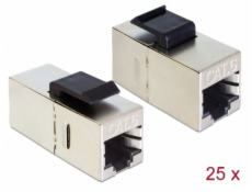 Delock Keystone Modul RJ45 jack > RJ45 jack Cat.6 kompaktní 25 ks