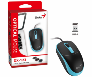 GENIUS DX-123 Ocean Blue/ drátová/ 1200 dpi/ USB/ černomodrá