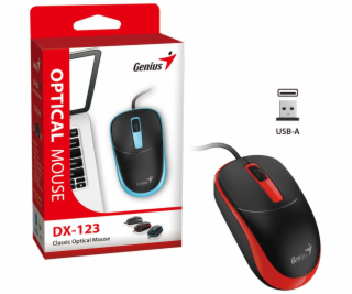 GENIUS DX-123 Sunshine Red/ drátová/ 1200 dpi/ USB/ černo...
