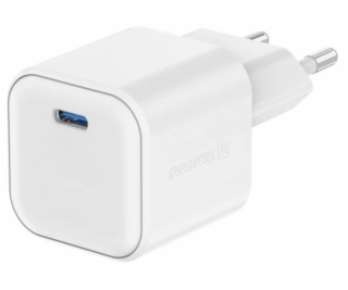 Swissten síťový adaptér gan 1x usb-c 20w power delivery bílý