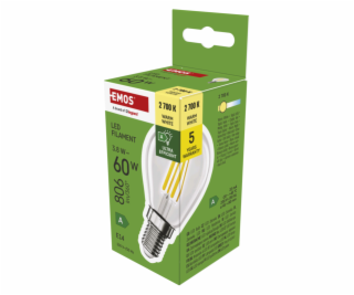 EMOS LED FLM MINI GL 3,8W(60W) 806lm E14 WW A CLAS