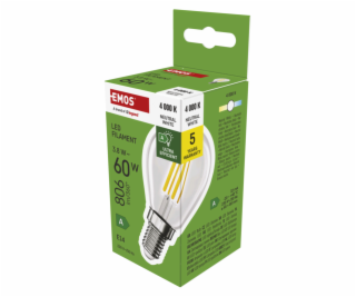 EMOS LED FLM MINI GL 3,8W(60W) 806lm E14 NW A CLAS