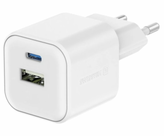 Swissten síťový adaptér 12w 1x usb-c + 1x usb-a  bílý