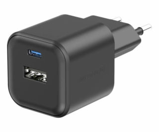 Swissten síťový adaptér 12w 1x usb-c + 1x usb-a  černý