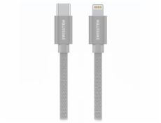 Swissten datový kabeltextile usb-c / lightning 2,0 m stříbrný