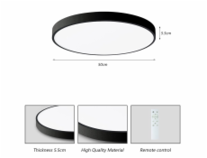 IMMAX NEO LITE SEMPLICI SMART stropní svítidlo 50cm 48W 3468 lm, s podporou BEACON, Wi-Fi, TUYA, černé