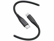 SWISSTEN DATOVÝ KABEL SOFT SILICONE USB-C / USB-C 0,4 M ČERNÝ