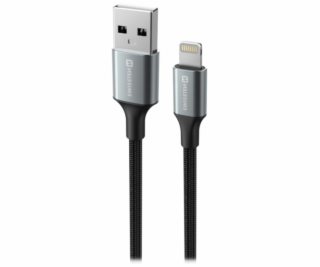 SWISSTEN DATOVÝ KABEL TEXTILE II USB / LIGHTNING 1,5 M ČERNÝ