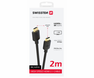Swissten kabel hdmi na hdmi 8k 60hz 2,0 m pvc