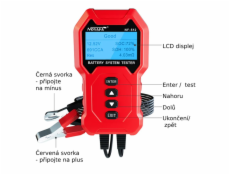 W-Star Tester baterií WSNF512, 12V, zátěžový Test, min a pracovní V, odpor baterie