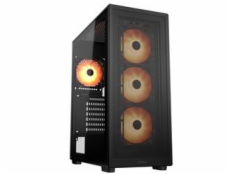 COUGAR PC skříň MX220 RGB Black Mid Tower Mesh Front Panel 4 x 120mm ARGB Fans TG Left Panel 