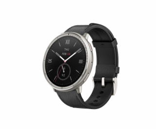 Amazfit Active 2 Round NFC/Silver/Elegant Band/Black Leather