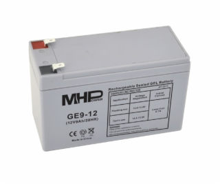 MHPower GE9-12 Gelový akumulátor 12V/9Ah, Faston F2 - 6,3...