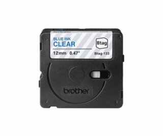 Brother BTAG-133 - Modrá na průhledné - Role (1,2 cm x 4 ...