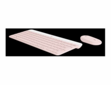 Logitech Slim Wireless Combo MK470 - Klávesnice a sada myši - bezdrátový - 2.4 GHz - AZERTY - francouzská - ružová