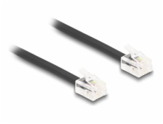 Delock - Telefonní kabel - RJ-11 (M) do RJ-11 (M) - 10 m - plochý - černá