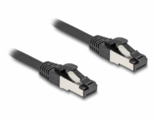 Delock - Patch kabel - RJ-45 (M) do RJ-45 (M) - 2 m - 6 mm - SFTP, PiMF - CAT 8.1 - rychlost přenosu dat až 40 Gbps, neobsahuje halogen, provedení bez hrbolků, lisovaný - černá