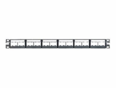 Panduit MINI-COM Modular Faceplate Patch Panels - Propojovací panel - černá - 1U - 19  - 24 porty