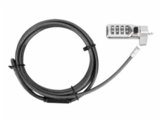 Targus DEFCON Compact Combo Cable Lock - Bezpečnostní kabelový zámek - černá - 1.98 m