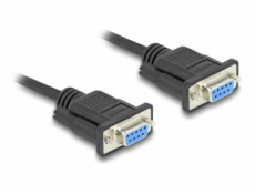 Delock - Sériový kabel RS-232 - DB-9 (F) šroubovací do DB-9 (F) šroubovací - 50 cm - 5 mm - černá