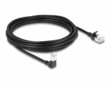 Delock - Síťový kabel - RJ-45 (M) dolů zahnutý do RJ-45 (M) rovné - 5 m - 4.5 mm - S/FTP - CAT 6a - bootovaný, neobsahuje halogen - černá