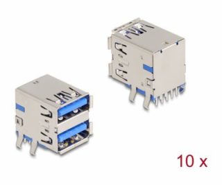 Delock - Konektor USB - 2 x 9 pin USB Type A (F) 90° PCB ...