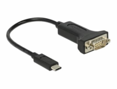 Delock - USB / sériový kabel - 24 pin USB-C (M) do DB-9 (M) - 15 cm - černá