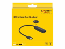 Delock - Video / audio adaptér - HDMI, Micro-USB typ B (pouze napájení) do DisplayPort se zdířkami (female) - 24 cm - černá - podpora 4K60 Hz (3840 x 2160), Lontium LT6711A chipset