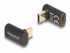 Delock - USB adaptér - 24 pin USB-C (M) úhlový do 24 pin USB-C (F) - USB 3.2 / Thunderbolt 3 / DisplayPort 1.4 - 20 V - 5 A - USB napájení (100W), podpora Power Delivery 3.0, rychlost přenosu dat až 4