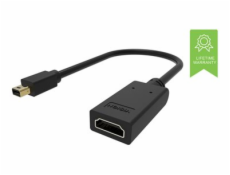 VISION - Video adaptér - Mini DisplayPort s piny (male) do HDMI se zdířkami (female) - černá - podporuje 4K