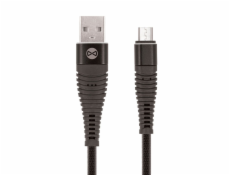 Datový kabel Forever Shark USB/microUSB 1m 2A textilní černý
