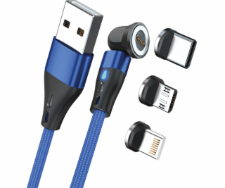Realpower  Magnetický kabel 3 Amp, 2 m, blau mit Adapter ...