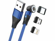 Realpower  Magnetický kabel 3 Amp, 2 m, blau mit Adapter USB kabel