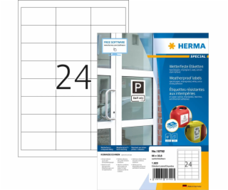 HERMA Wetterfeste Imprägn.Etik.A4 80 Blatt 66x33,8