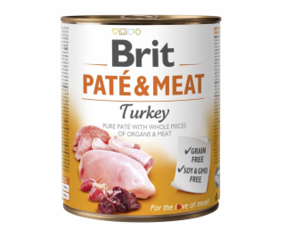 BRIT Paté & Meat with Turkey - mokré krmivo pro psy - 800g