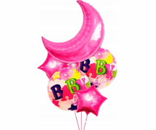 MK TRADE Sada balónků Baby Girl 46-71cm 5ks BCF-167