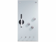 Zeller Skleněná tabule s háčky, 20x40cm, bílá