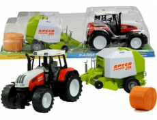 Velký traktor LeanToys se strojem 3 modely pohyblivých prvků 65 cm