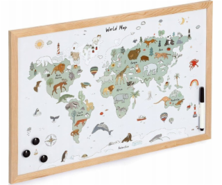Magnetická tabule Zeller, mapa světa, 60 x 40 cm