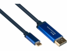 Alcasa AV adaptér Alcasa 4812-CSF010B Kabelový adaptér 1m USB Type-C DisplayPort modrý