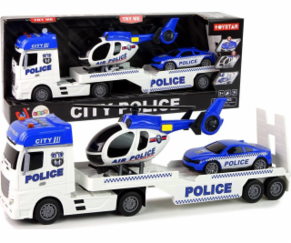 LeanToys Policejní odtahový vůz Auto Helicopter Sound Lig...