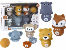 LeanToys Bowlingová zvířátka pro batolata Interaktivní hrací míček